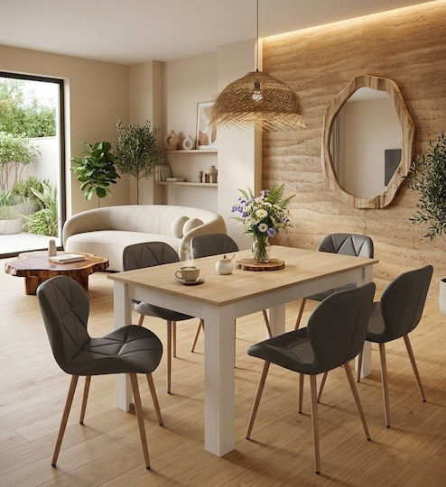 Kitchen Chairs with Artificial Leather Upholstery Grey 2 Pieces 61x52x41cm