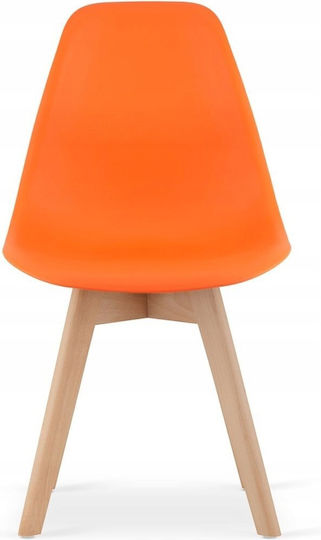 Dining Room Wooden Orange Chairs 3 Pieces