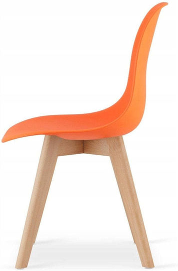 Dining Room Wooden Orange Chairs 3 Pieces