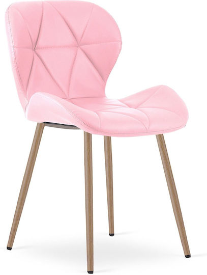 Ess- und Küchenstühle mit Künstliches Leder Rosa 3 Stück 61x51x52cm