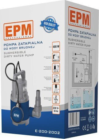 EPM Трифазна Помпа за Отпадъчни Води / Канализация / Двигател / За Добре 0.53hp E-200-2002