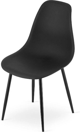 Kitchen Chairs Made of Polypropylene Black 3 Pieces 61x52x41 cm