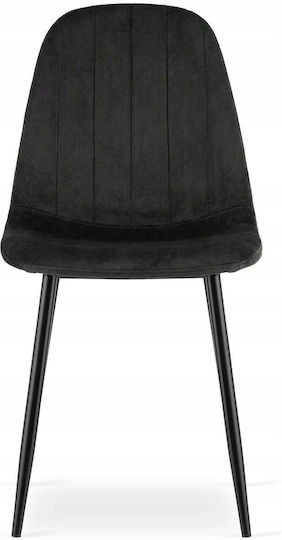 Καρέκλες Κουζίνας Βελούδινες Black 2τμχ 60x50x50εκ.