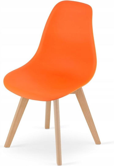 Dining Room Wooden Orange Chairs 2 Pieces