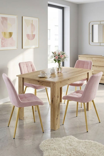 Dining Room Velvet Chair Light Pink