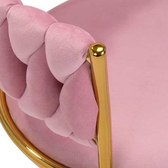 Samt Ess- und Küchenstuhl Rosa Bändchen