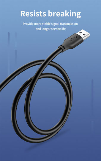 Cabletime USB 3.0 Кабел USB-A мъжки - USB-A женски Черен 1m CT-C160-U3-AMAFN