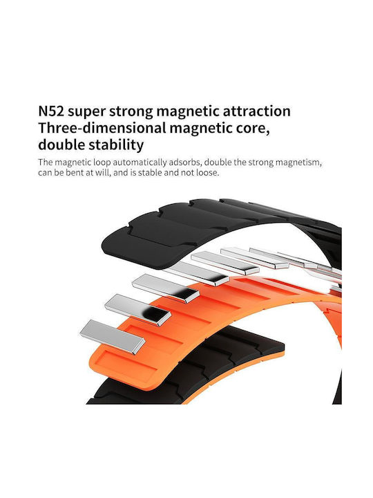 Xiaomi Band 10 Pro/9 Pro Redmi Watch 6 5 4 Xdfind Magnetic Silicone Watch Strap Starlight Orange