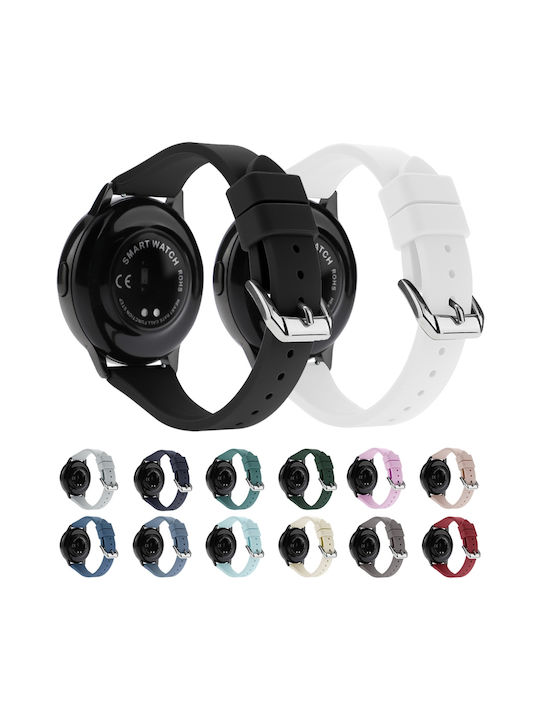 Каишка за часовник от силикон Universal T-buckle 20mm Сив Лавандула