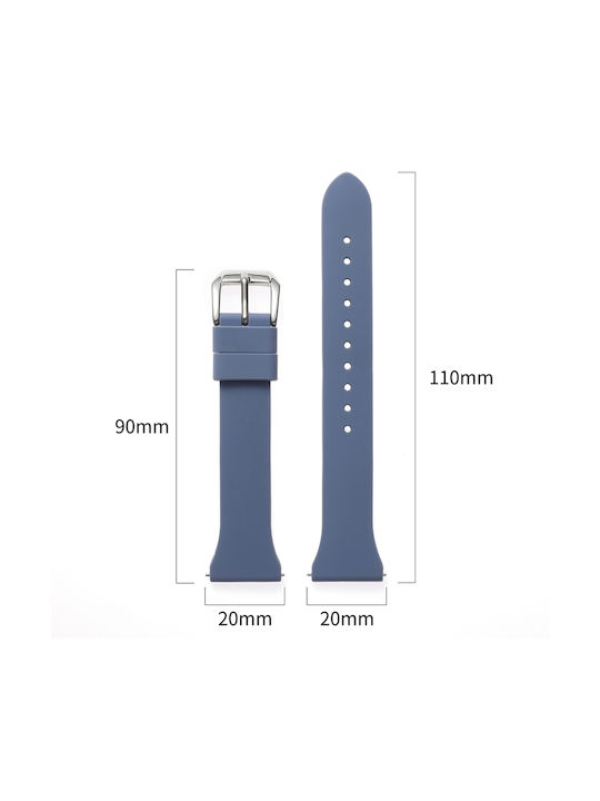 Кайшка за часовник от силикон Universal T-buckle 20 mm Полунощно синьо Кайшка за часовник от силикон Universal T-buckle 20 mm Полунощно синьо