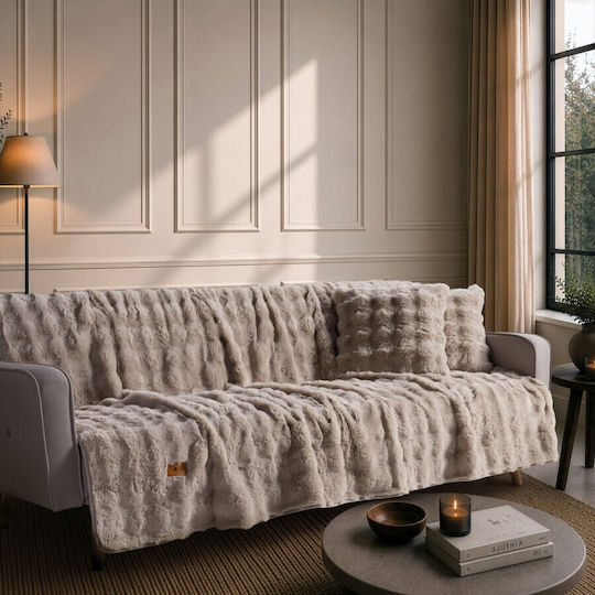 Teoran Haaland Armchair Throw Fur 180x150cm Beige
