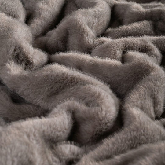 Teoran Fox Armchair Throw Fur 130x185cm Grey