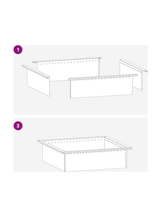 vidaXL Feuerstelle Draußen Metallisch Grau 90x90x25cm
