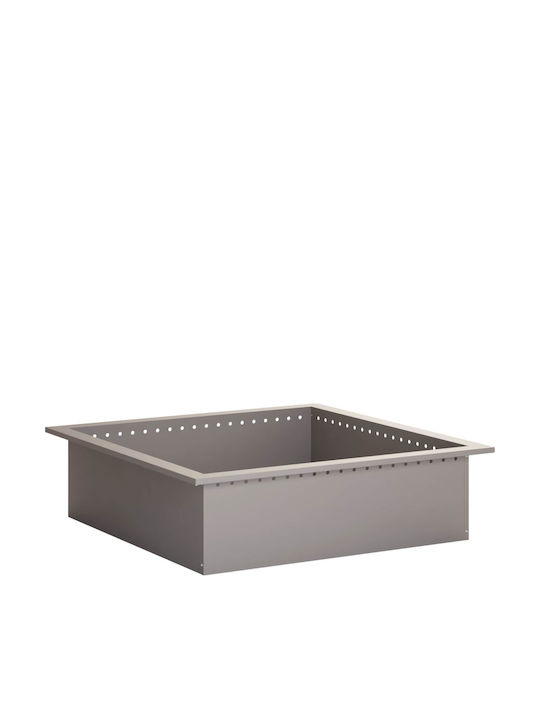 vidaXL Feuerstelle Draußen Metallisch Grau 90x90x25cm