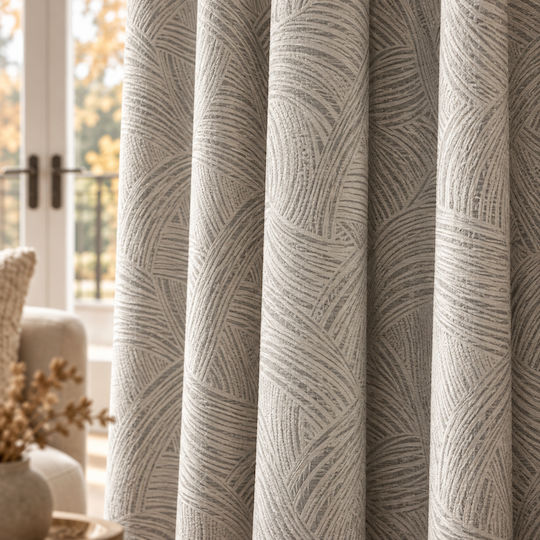 My Home Luxury Curtain with Grommets Grey 270x270cm