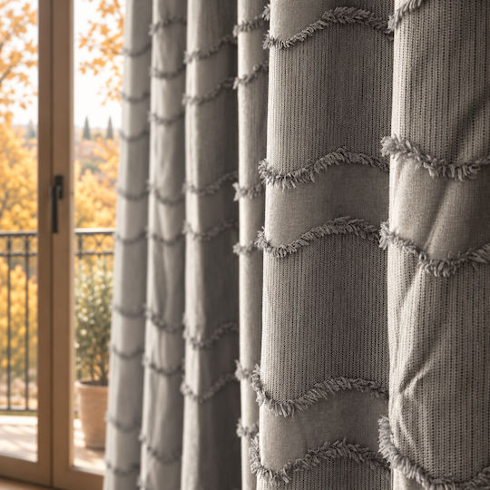 My Home Luxury Vorhang mit Grommet Grau 270x270cm