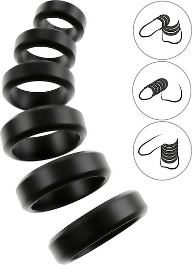 Cock & Ball Stretching Kit You2toys Set 6 Silicone Rings