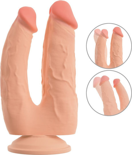 Nature Skin Biegbares Doppelter Dildo Mit Saugnapf Rosa