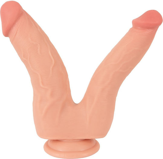 Nature Skin Biegbares Doppelter Dildo Mit Saugnapf Rosa