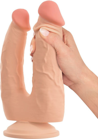 Nature Skin Biegbares Doppelter Dildo Mit Saugnapf Rosa