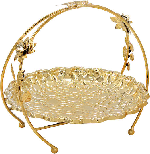 Keskor Decorative Metallic Gold Platter 21x20x19cm