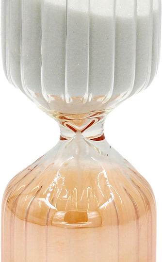 Decorative Glass Hourglass Φ6x18 Cm Honey Transparent White Sand Keskor 69837
