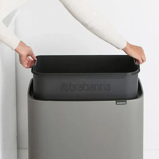 Brabantia Кош за боклук Пластмасов Push 36 л Сив