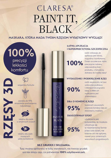 Claresa Farbige Wimperntusche Schwarz 10g