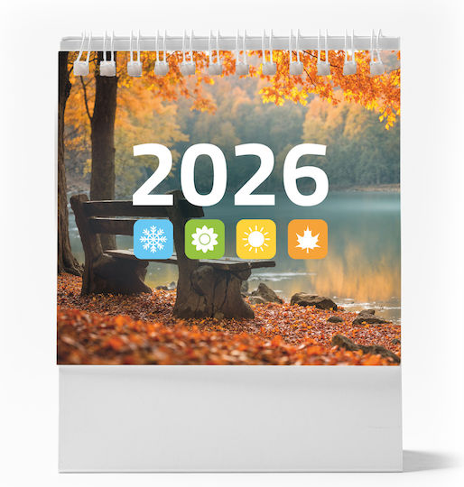 Настолен Дневник Дневник 2026 Бял Спирала