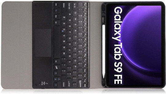 Strado Флип капак с Клавиатура Черен Samsung Galaxy Tab S9 Fe 10.9 2023
