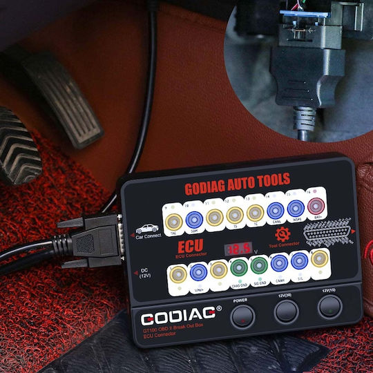 Godiag Gt100 Tester de Protocol OBD Ii Cutie Break Out Interfață de Conectare Ecu Monitorizare Tensiune Extensie de Diagnostic Alimentare Înlocuire Baterie