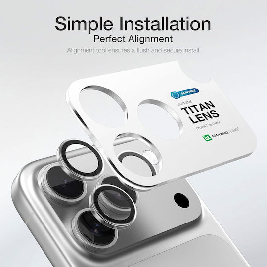 Amazingthing Sapphire Titan Закалено стъкло за камера Ciel iPhone 18 Pro/18 Pro Max