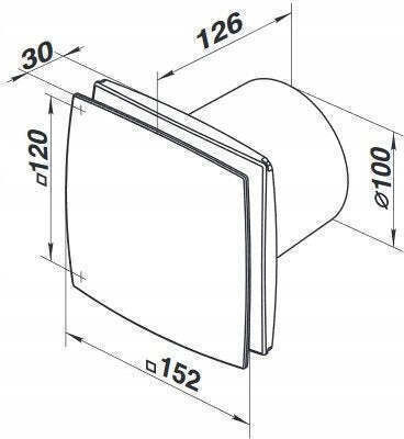 Ventika Wandventilator Badezimmer 100mm Weiß