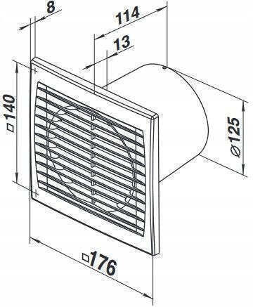 Ventika Wandventilator Badezimmer 125mm