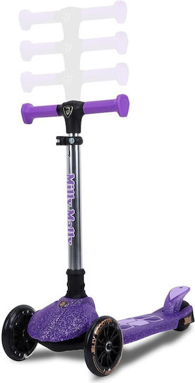 Milly Mally Детска Тротинетка Сгъваема Jelly С Три Колела с LED Осветление за 3+ Годишни Jelly Violet