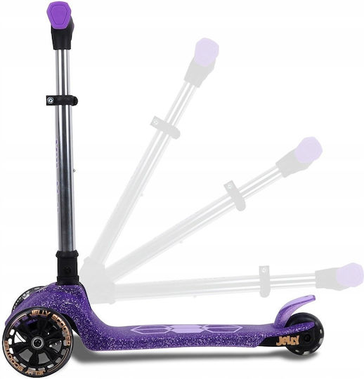 Milly Mally Детска Тротинетка Сгъваема Jelly С Три Колела с LED Осветление за 3+ Годишни Jelly Violet