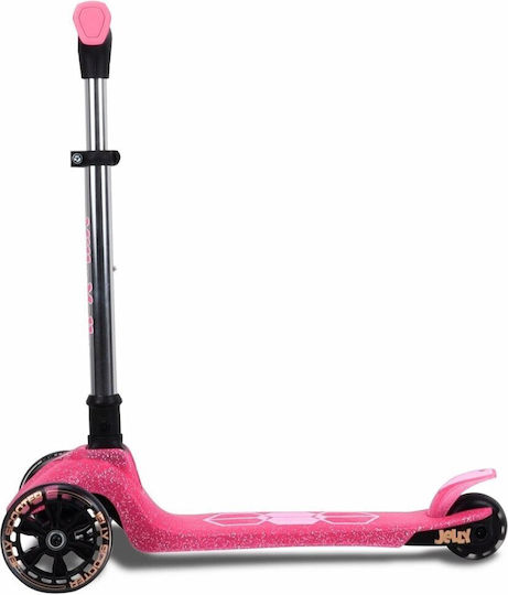 Milly Mally Kids Foldable Jelly 3-Wheel Scooter with LED Lighting for 3+ Years Pink