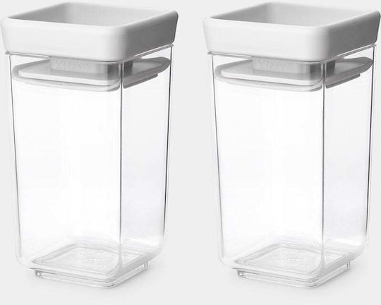 Brabantia Σετ 2τμχ Κουτιά Γενικής Χρήσης με Καπάκι Πλαστικό Γκρι 150ml 2τμχ