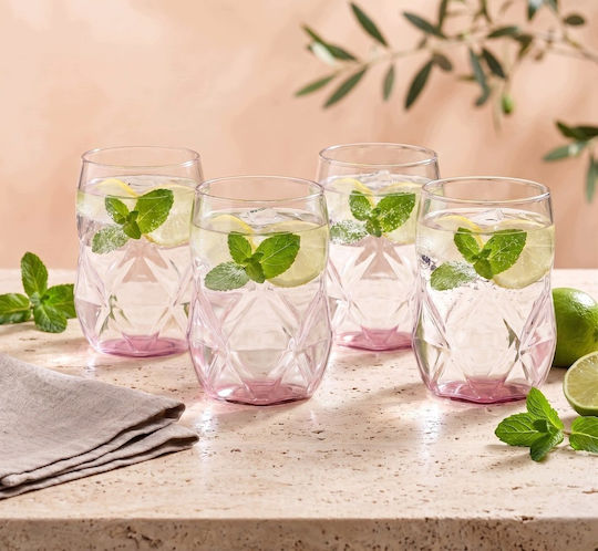 Vialli Design Geo Fondo Roz Set Pahare Pentru Bere Sticlă Roz 450ml 4 Bucăți Vialli Design Geo Fondo Roz Set Pahare Pentru Bere Sticlă Roz 450ml 4 Bucăți