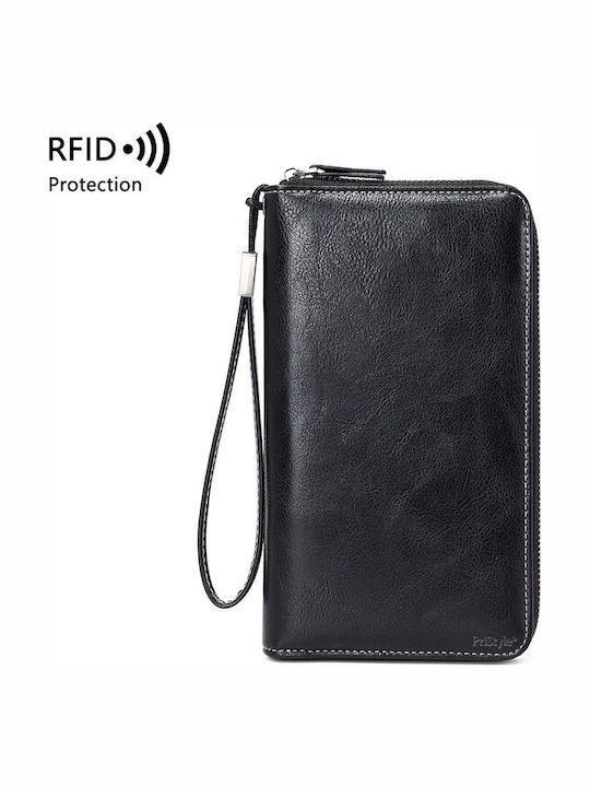 Portofel Dama Mare cu RFID Negru