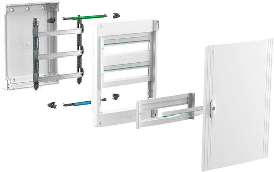 Schneider Electric Wall Mounted Electrical Panel, 4 Rows, 18 Elements
