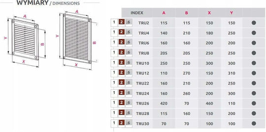 Awenta Vent Louver 20x30cm Rectangular with Sieve