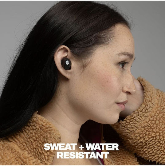 Skullcandy Smokin' Buds 360 Bluetooth Kopfhörer mit Schweißbeständigkeit und Ladekoffer Schwarz
