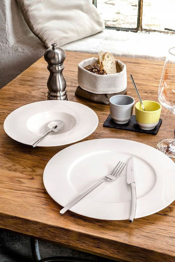 Rak Porcelain Fine Dine Servierplatte Untiefe aus Porzellan Weiß mit Durchmesser 29cm