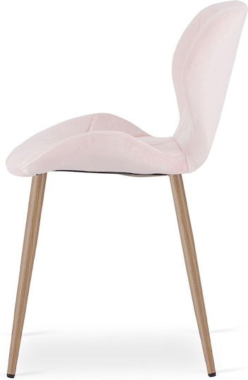 Mango Velvet Dining Chairs Light Pink 2 Pieces 61x52x41cm