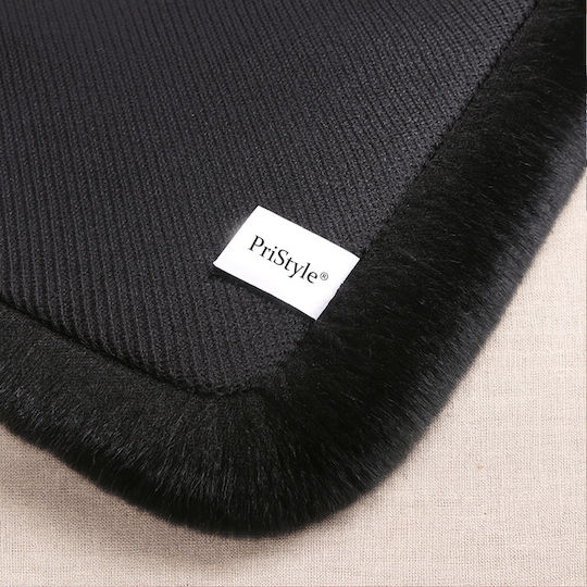 Perna Scaun Auto Confortabilă Material Pufos Aspect Blană Moale Nu Lasă Scame Păr Ideal Pentru Călătorii Lungi Persoane Petite 45x45 Cm Neagră Pristyle