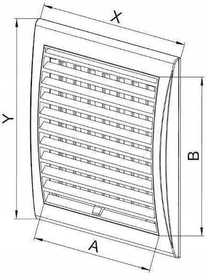 Awenta Vent Louver 11x27cm Rectangular With Sieve