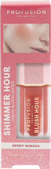 Profusion Cosmetics Shimmer Hour Liquid Ρουζ Berry Mimosa 6ml