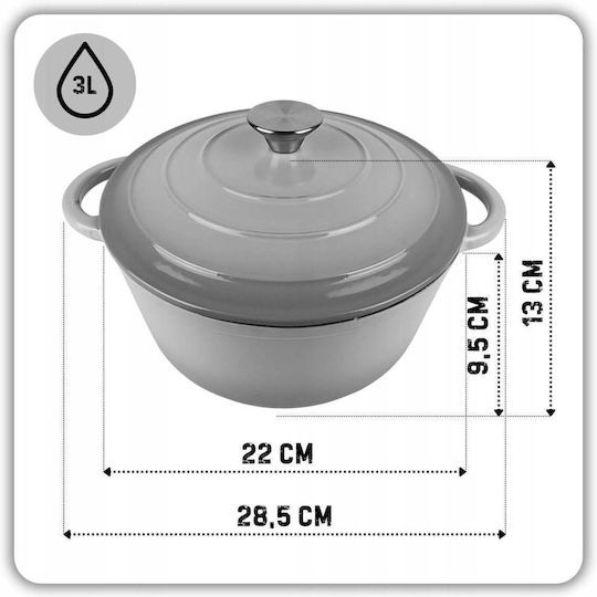Atusa Плитка тенджера от чугун 3lt / 22cm