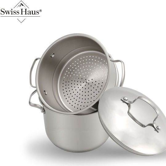 Swiss Haus Stainless Steel Shallow Steamer Pot 8lt / 22cm